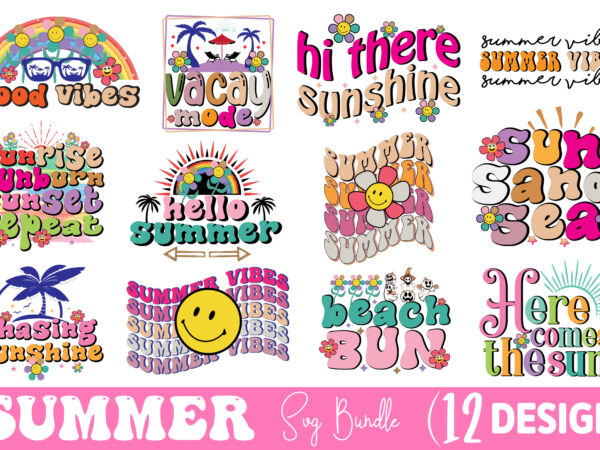 Summer quote svg bundle t shirt template vector