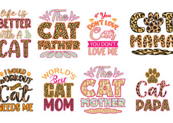 cat t shirt design bundle