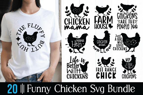 Funny chicken svg bundle t shirt