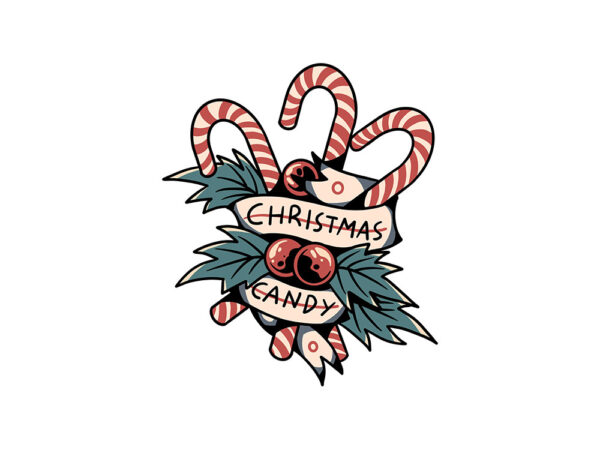 Christmas candy t shirt vector file