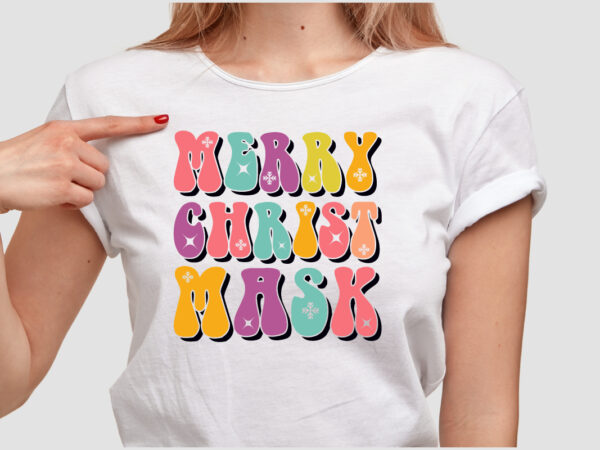 Merry christ mask colorful t shirt design