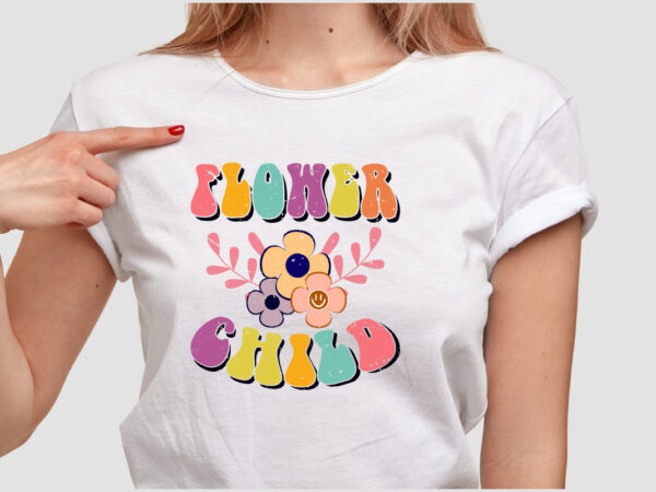 Flower child with flower colorful t shirt design
