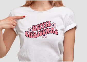 HIPPIE CHRISTMAS T SHIRT DESIGN