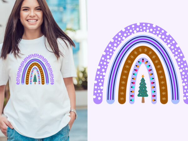 Christmas rainbow t shirt vector file