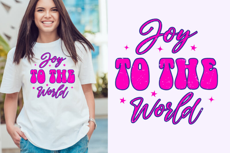 joy to the world Christmas typography. Christmas craft for merchandise. Winter designs. Christmas t shirt designs