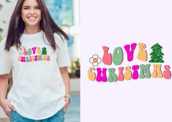 love Christmas T-shirt Design. Christmas T-shirt quote. T-shirt Concept. Christmas vector. T-shirt
