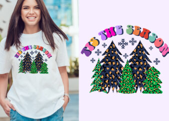 tis the season Christmas T-shirt Design. Christmas T-shirt quote. T-shirt Concept. Christmas vector. T-shirt
