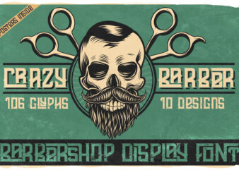 Crazy Barber font with bonuses