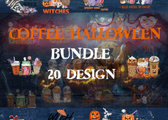 Bundle Halloween Coffee latte PNG, Iced coffee cheetah leopard drink cozy digital, Sublimation design hand drawn Printable Graphic