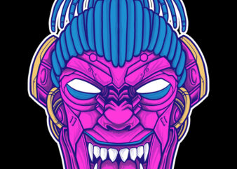 cyberpunk kong illustration t shirt vector file