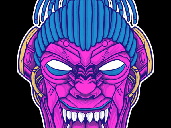 Cyberpunk kong illustration t shirt vector file