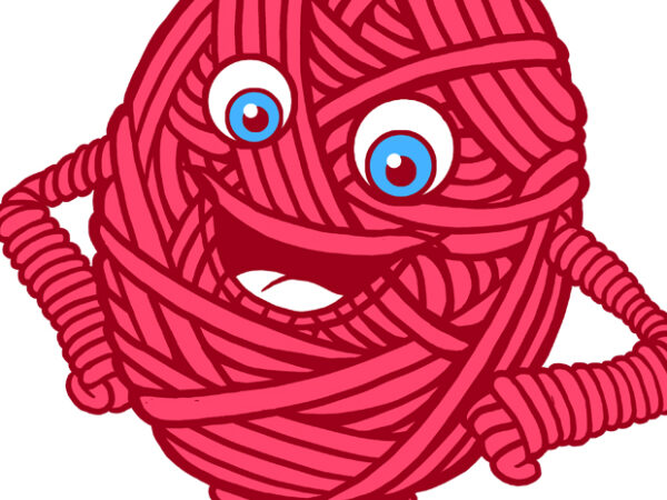 Knitting yarn illustration t shirt vector art