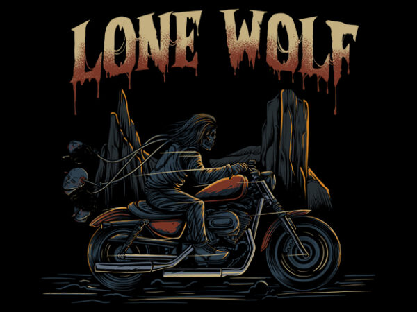 Lone wolf illustration t shirt vector graphic