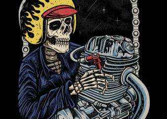 mechanic skeleton illustration