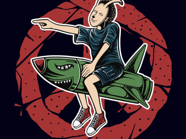 Rocket man illustration t shirt design online