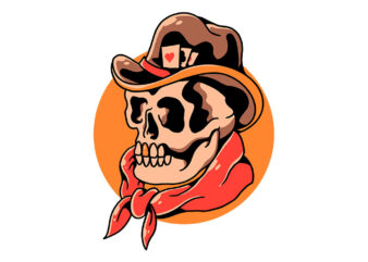 cowboy skull t shirt vector file