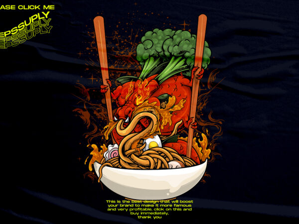 Dragon ramen noodle, urban japan streetwear t shirt vector illustration