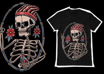 Drungken skull t-shirt template