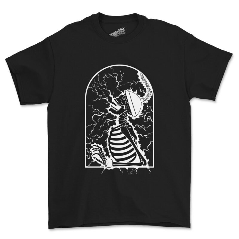 electro Skull illustrations design tshirt