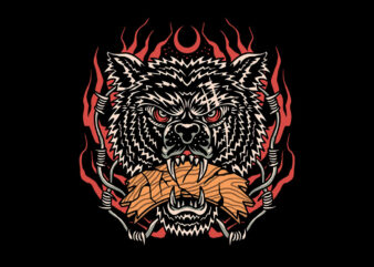 fearless wolf t shirt graphic design