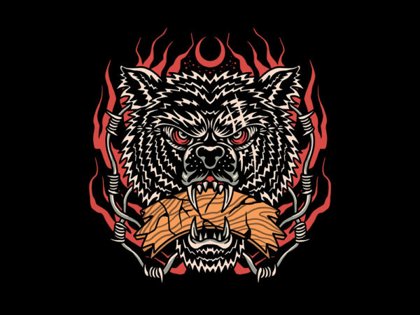 Fearless wolf t shirt graphic design