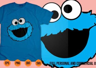 Cookie Monster Shirt Design svg png Funny Cartoon Monsters Vector Cookie Monster Shirt,monster,cartoon,funny,blue,svg,png,print,shirt design,shirt,design,tee,tees,t,tshirt,t shirt,