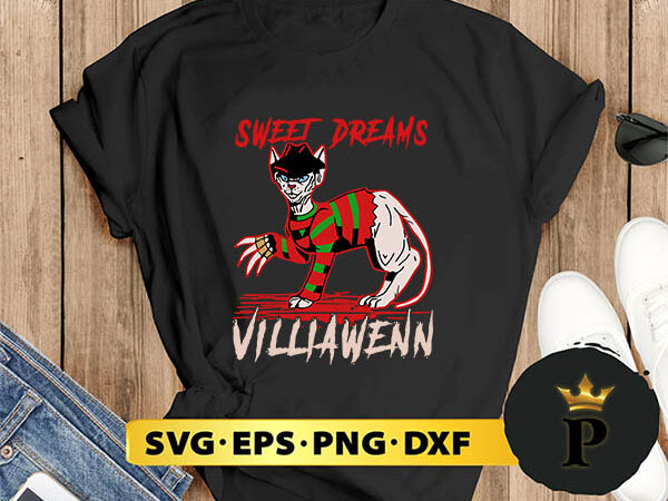 Freddy krueger cat sweet dreams villianwenn halloween svg, halloween silhouette svg, halloween svg, witch svg, halloween ghost svg, halloween clipart, pumpkin svg files, halloween svg png graphics