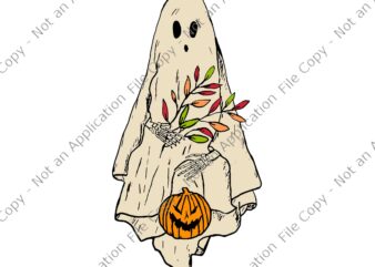 Vintage Floral Ghost Svg, Cute Ghost Halloween Svg, Funny Floral Ghost Svg, Halloween Svg t shirt vector art