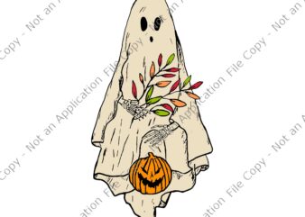 Vintage Floral Ghost Svg, Cute Ghost Halloween Svg, Funny Floral Ghost Svg, Halloween Svg