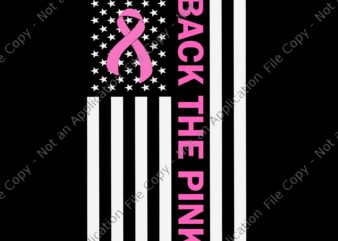 Back The Pink Breast Cancer Awareness Flag Svg, Back The Pink Flag Svg, Back The Pink Ribbon Svg, Ribbon Breast Cancer Awarenes Svg