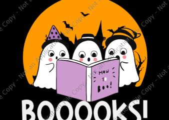 Halloween Booooks Svg, Cute Ghost Reading Library Books Svg, Ghost Book Halloween Svg, Boo Reading Book Svg, Halloween Svg graphic t shirt