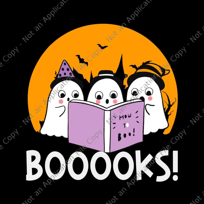 Halloween Booooks Svg, Cute Ghost Reading Library Books Svg, Ghost Book Halloween Svg, Boo Reading Book Svg, Halloween Svg