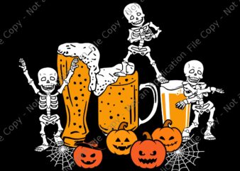 Skeleton Drinking Beer Happy Halloween Svg, Skeleton Drinking Beer Svg, Skeleton Halloween Svg, Halloween Svg t shirt template vector