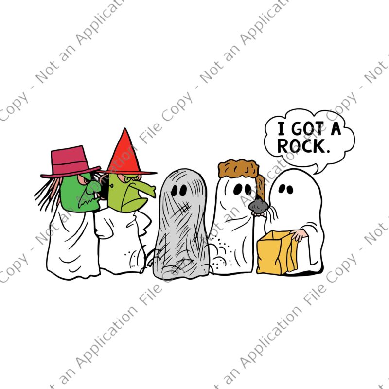 I Got A Rock Svg, Funny Trick Or Treat Halloween Ghost Svg, Ghost Halloween Svg, I Got A Rock Ghost Svg