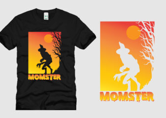 momster Halloween t shirt design template. Halloween party t shirt design. Typography, illustration Halloween t shirt design. Halloween day t shirt. Halloween night t shirt design.