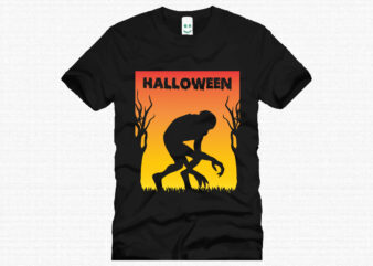 Halloween t shirt design template. Halloween party t shirt design. Typography, illustration Halloween t shirt design. Halloween day t shirt. Halloween night t shirt design.