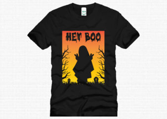 hey boo Halloween t shirt design template. Halloween party t shirt design. Typography, illustration Halloween t shirt design. Halloween day t shirt. Halloween night t shirt design.