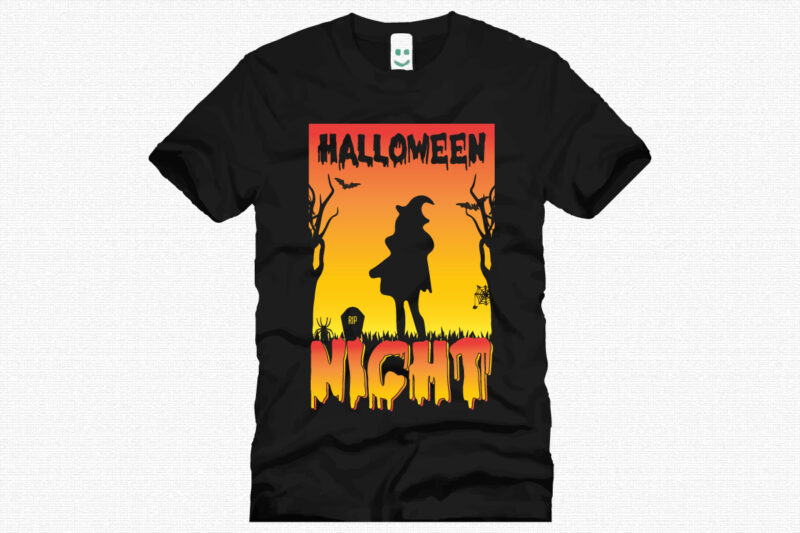 Halloween t shirt design template. Halloween party t shirt design. Typography, illustration Halloween t shirt design. Halloween day t shirt. Halloween night t shirt design.
