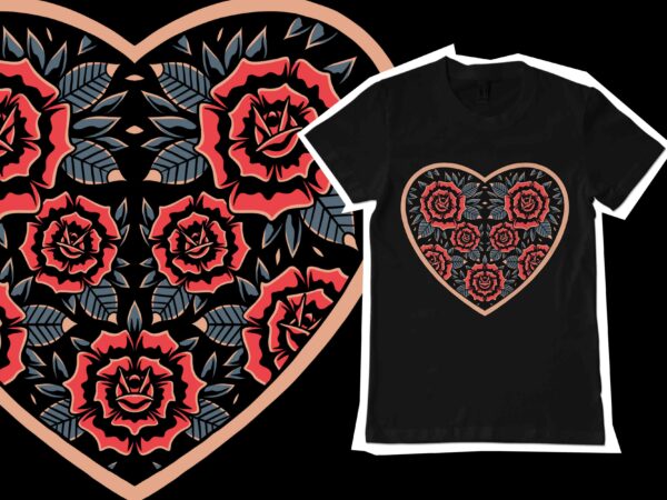 Heart symbol illustration for t-shirt design