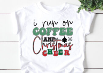 i run on coffee and christmas cheer t shirt design for sale