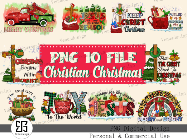 Christian christmas sublimation bundle t shirt vector file