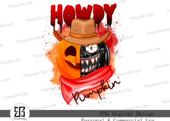 Howdy Pumpkin Sublimation Design