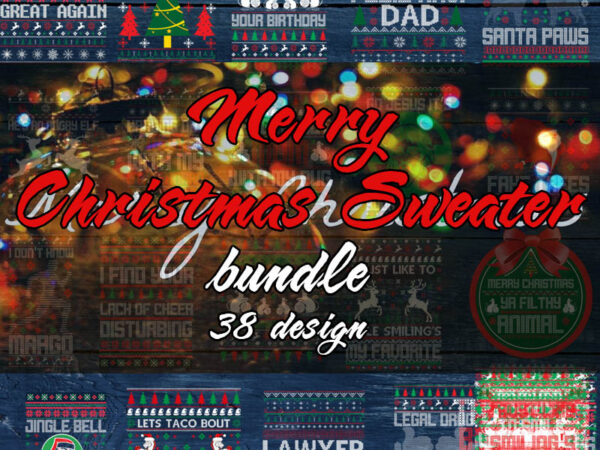 Merry christmas sweater bundle svg, santa claus svg, animals svg, jingle bells svg t shirt designs for sale