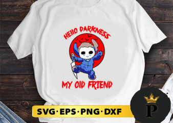 michael myers stitch hello darkness my old friend halloween svg, halloween silhouette svg, halloween svg, witch svg, halloween ghost svg, halloween clipart, pumpkin svg files, halloween svg png graphics