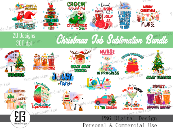 Christmas job sublimation bundle t shirt vector file