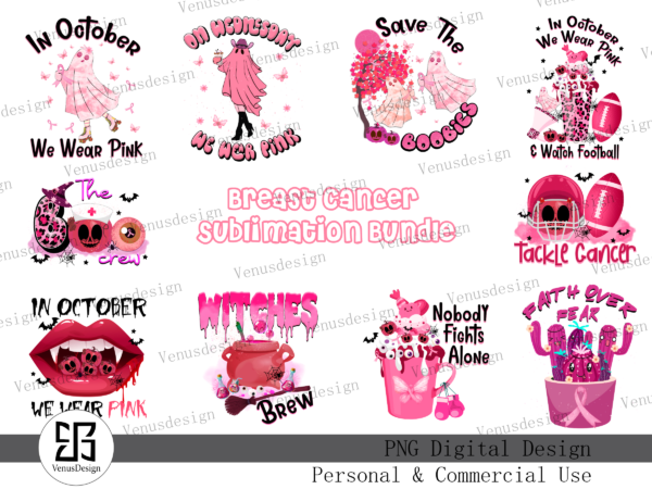 Breast cancer halloween sublimation t shirt template