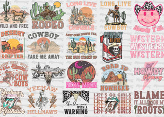 Western Tshirts Designs Png Bundle