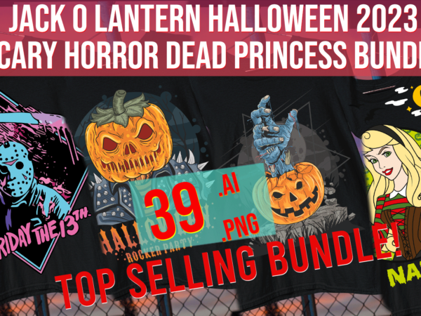 Jack o lantern halloween 2023 scary horror dead princess bundle evil monster vector clipart