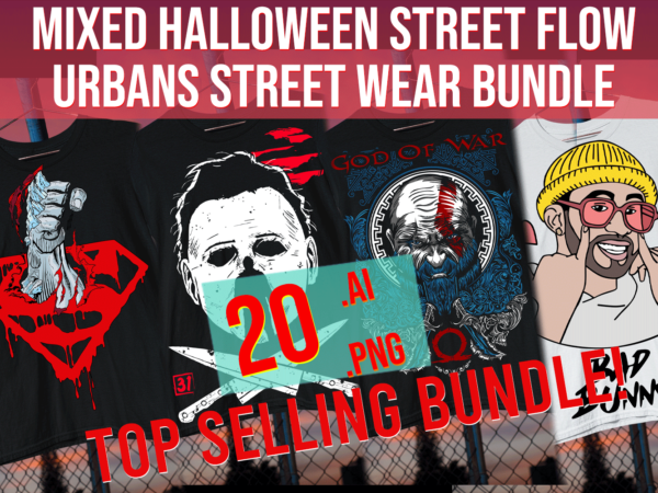 Mixed 2022 2023 Halloween Street Flow Urban Style Street Wear Bundle t shirt designs for sale