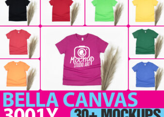 Bella Canvas 3001, T-shirt Mockups, Flat Lay Mockup, 30 Mockups